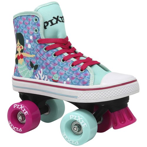 Lenexa Pixie Mermaid - Roller Skates for Girls - Indoor, Outdoor Children's Skate - Roller Skates Made for Kids - High Top Sneaker Style - Great for Beginners (J12)