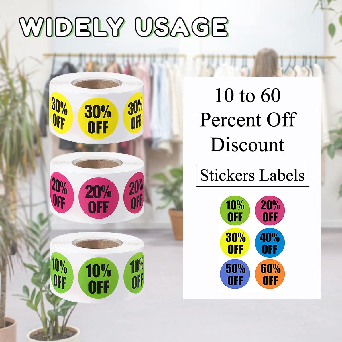 3000 PCS Percent Off Sale Stickers Discount Coupons Labels Tag Sale Sticker