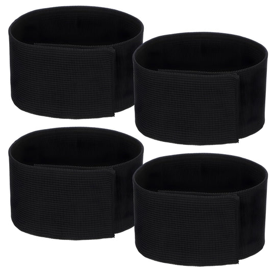 Shimmeroo 4PCS Black Boot Straps, Elastic Polyester Ankle Straps for Cowboy, Adjustable Self-Adhesive Trousers Blouses Strap Bands with Hook and Loop for Hiking Fishing Hunting