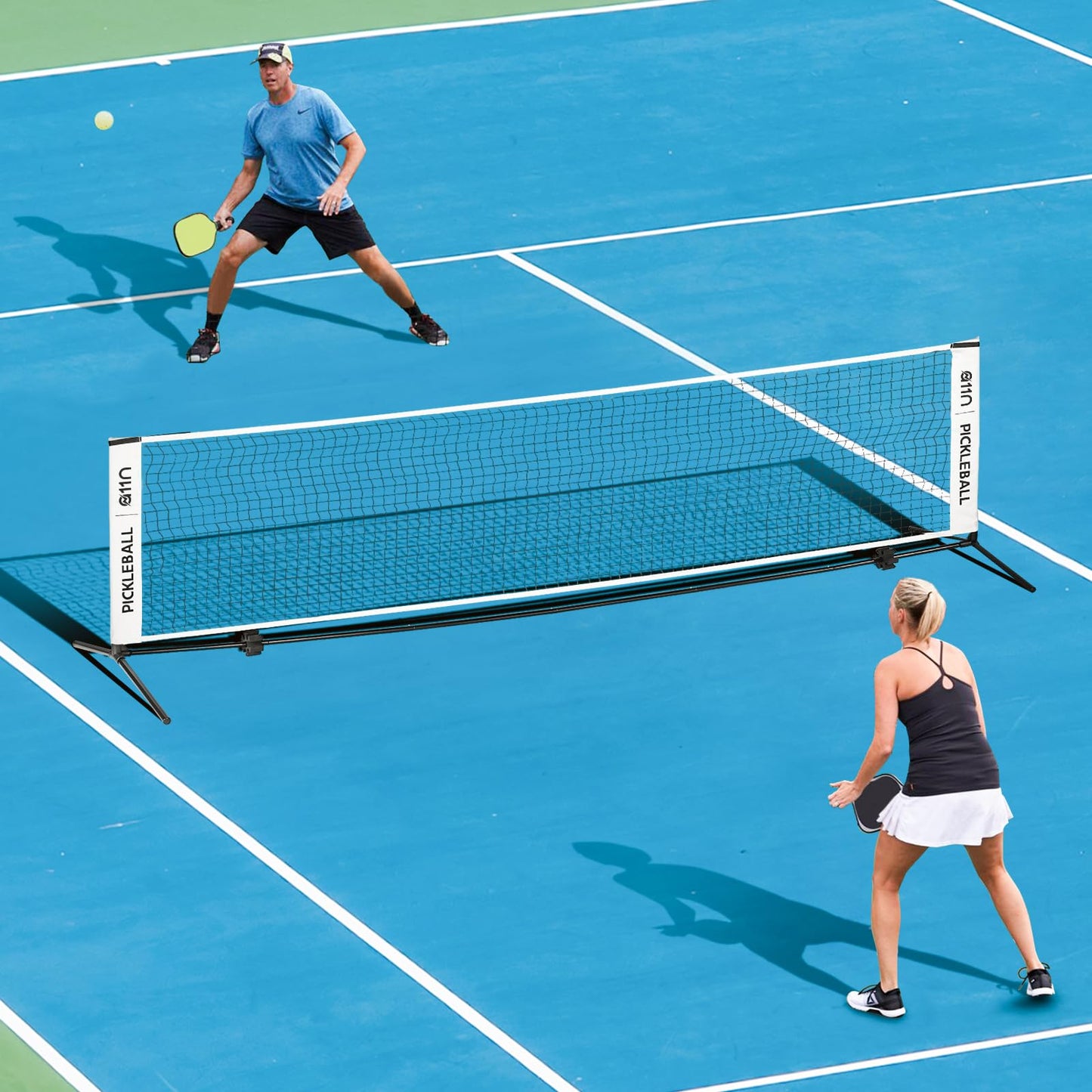 A11N SPORTS Portable Pickleball Net for Driveway - Half Court Size, 11ft Net for Pickleball, Kids Tennis, Soccer Tennis