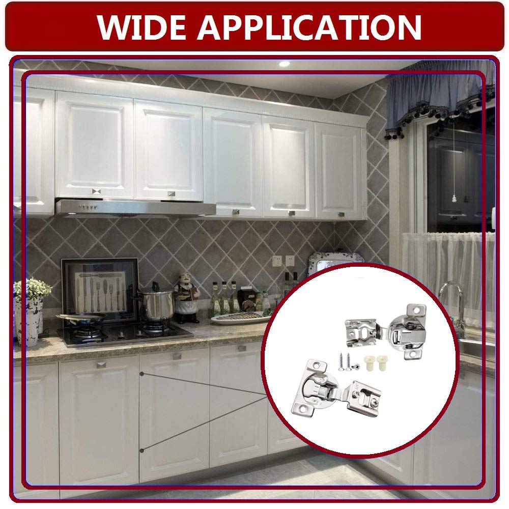 STIANC 50 Pack 3/4" Overlay 2D Soft Close Hinges for Face Frame Kitchen Cabinet, 3 Way Adjustability, Quiet Self-Shut Door,105 Degree