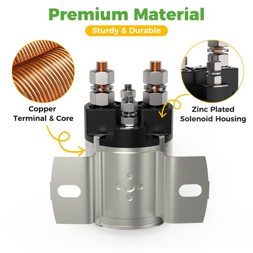 10L0L 12V Starter Solenoid for Yamaha G2/ G8/ G9/ G11/ G14/ G16/ G20 Gas Golf Cart 1985-2002, 4 Terminal 200A Solenoid Assembly, Replace JF2-H1950-00, JR3-H1950-00, J38-81950-01