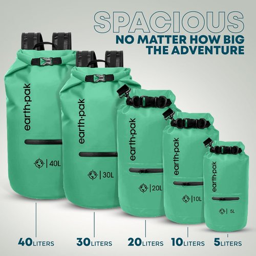 Earth Pak Waterproof Dry Bag - Durable Backpack with Zippered Pocket for Ultimate Gear Protection