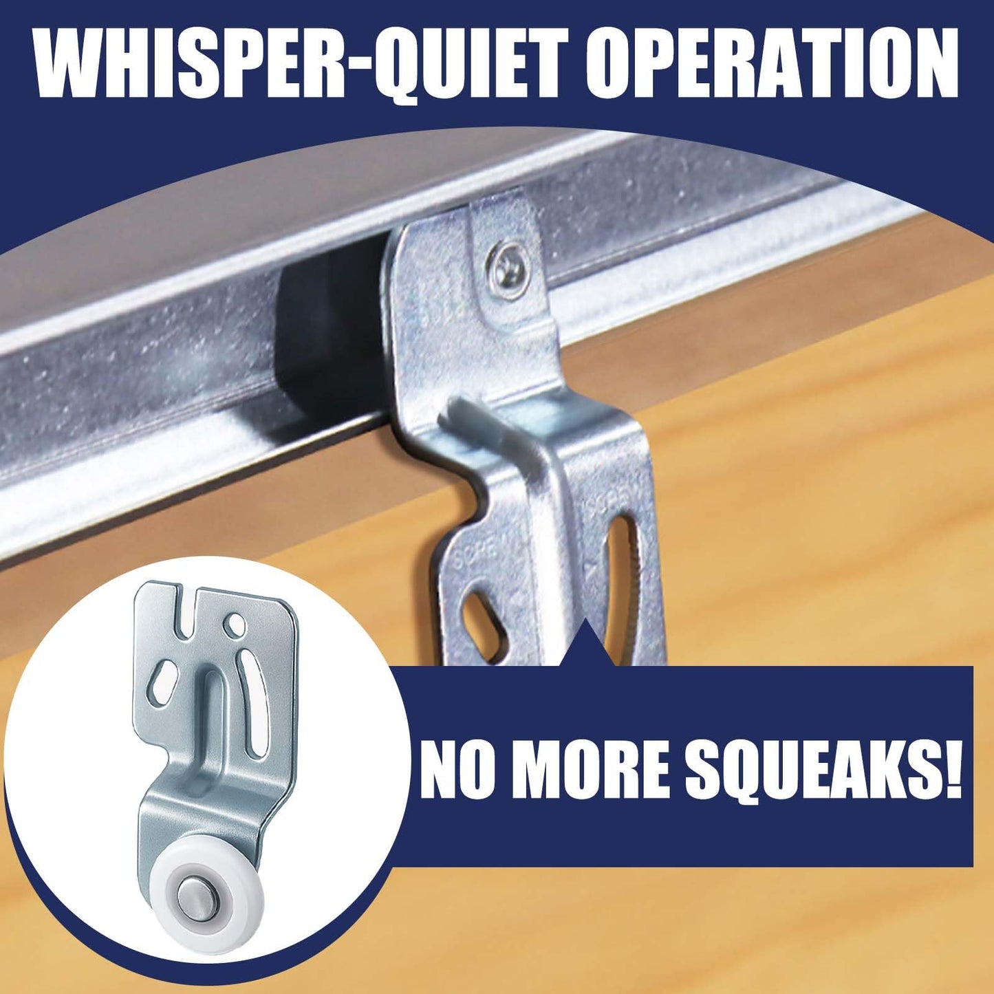 Top-Hung Sliding Door Hardware Wardrobe Roller Kit,Includes 4 Roller Wheels for Bypass Closet and Kitchen Doors, Compatible with 3/4" to 1-3/8" Thick Sliding Door