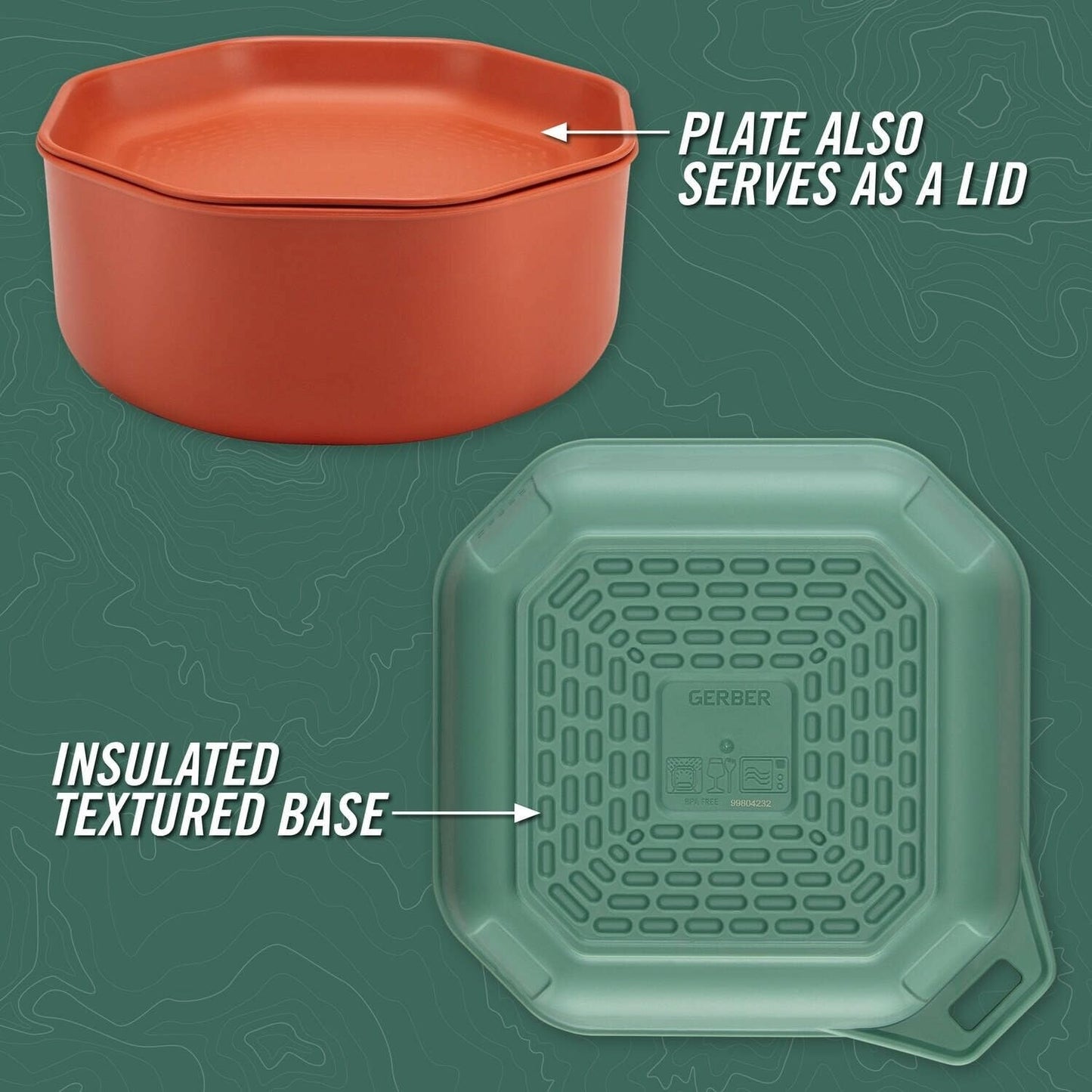 Gerber Gear ComplEAT Tableware Set - Polypropylene Camping Cookware - Portable Outdoor Tableware - 4 Plates, 4 Bowls & 1 Mixing Bowl-Tableware Set