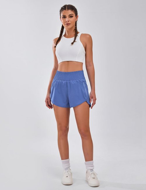 BMJL Women's High-Waisted Athletic Shorts - 2.5" Sporty Gym Shorts with Pocket