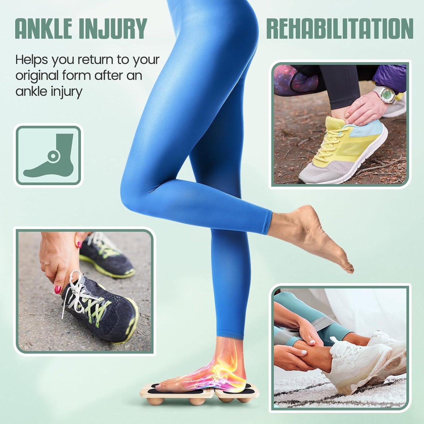 Skiennix Ankle Strengthener - 3 Adjustable Levels for Injury Rehabilitation | Foot Trainer for All Ages