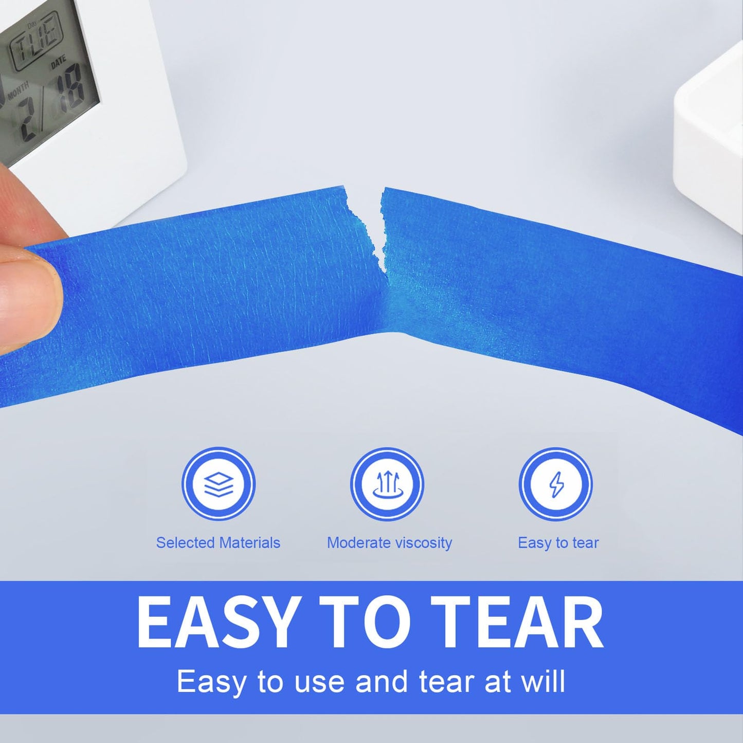 JayJayup Painters Tape 2 Inch Wide, 2 Rolls Blue Masking Tape, 2 Inches x 55 Yards x 2 Rolls, 110 Yards in Total