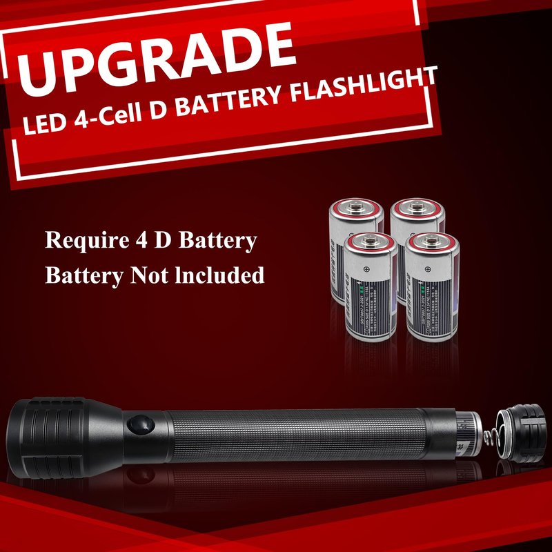 Miuree Heavy-Duty LED D Battery Flashlight (‎4-D)