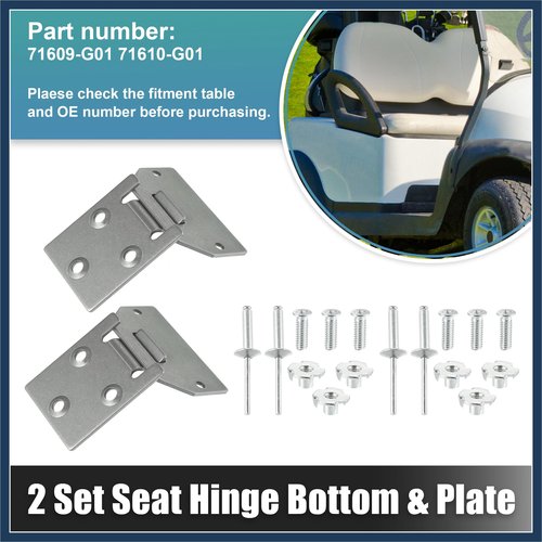 INFINAUTO 2 Set Golf Cart Seat Hinge Bottom and Plate for EZGO TXT Medalist Shuttle MPT Work Horse Gas and Electric Models 1994-Up Replace 71610-G01 71609-G01 Stylish Design