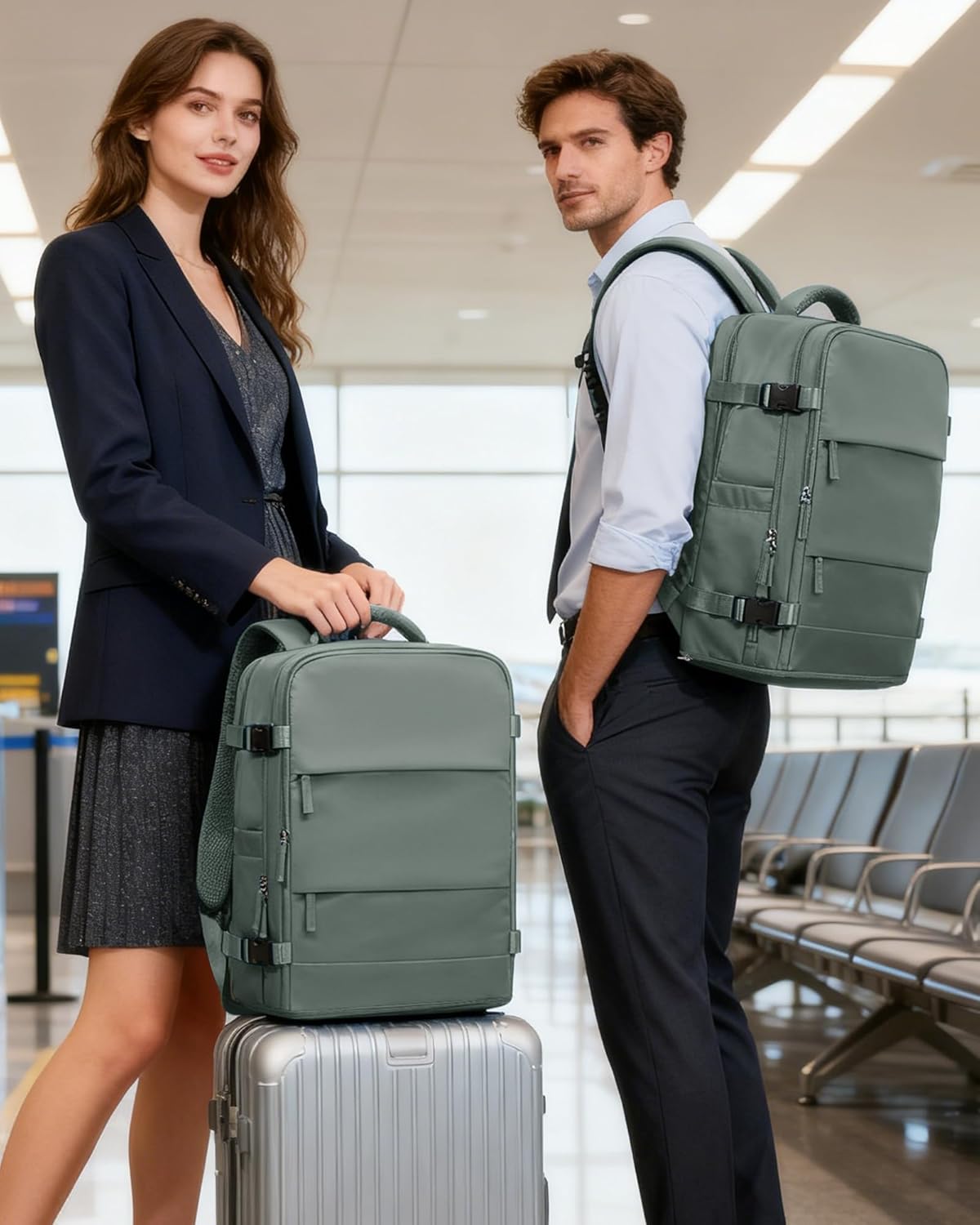 Skiennix Travel Backpack for Women - Airline Approved Carry-On Bag | 18x14x8 Personal Item Mochila
