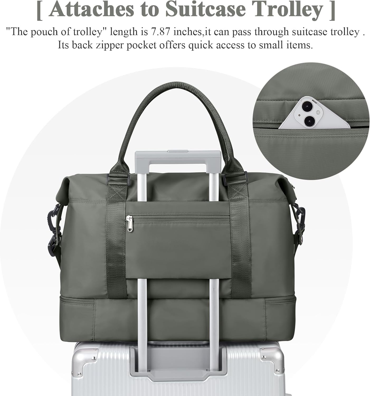 Skiennix Travel Duffel Bag - Shoes Compartment & Carry-On Design | Perfect for Weekend Getaways 18x14x8
