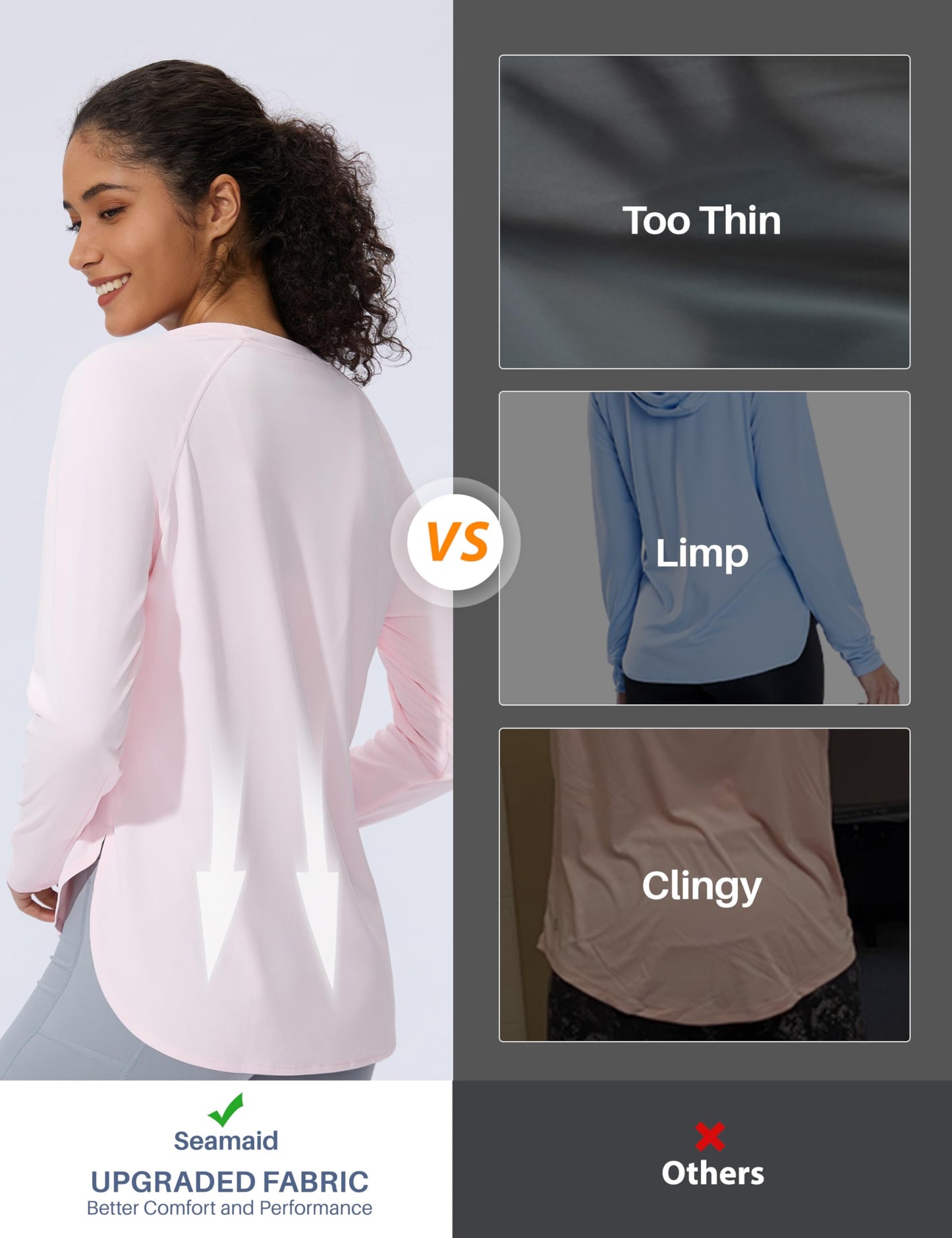 Women's Sun Shirts UPF 50+ Long Sleeve Uv Protection Shirts Lightweight Quick Dry SPF Clothing Outdoor Hiking Tops Pink XL New