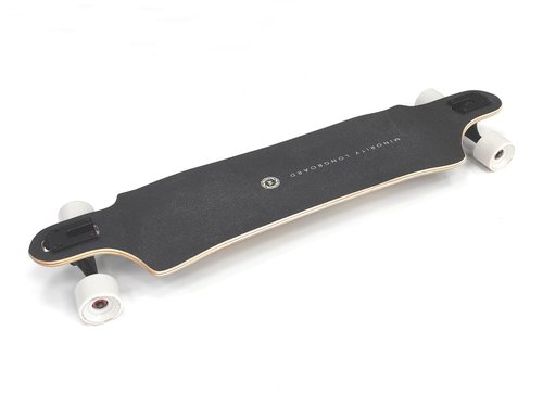 MINORITY Downhill Maple Longboard | 40-inch Drop Trough Deck | Made for Cruising Urban Commuting Ride (Coastal)