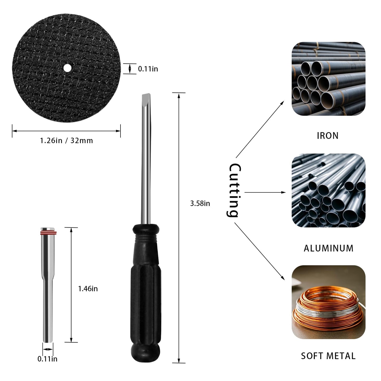 66Pcs Cutting Wheel Set for Dremel Rotary Tool 20Pcs Resin Cutting Discs 6Pcs HSS Circular Saw Blades 10Pcs 545 22mm Diamond Cutting Wheels 20Pcs Sanding Drum 8Pcs Shank and 2Pcs Screwdrivers