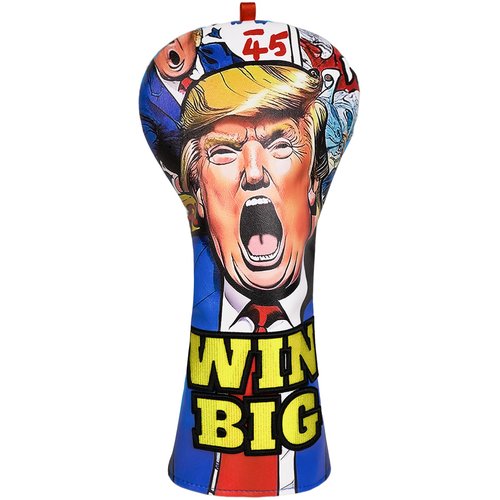 Big Crazy Win Big Golf Head Covers, Funny Driver Headcover, Premium Leather Golf Club Covers for Club Protective, Golf Gift Accessory for Man