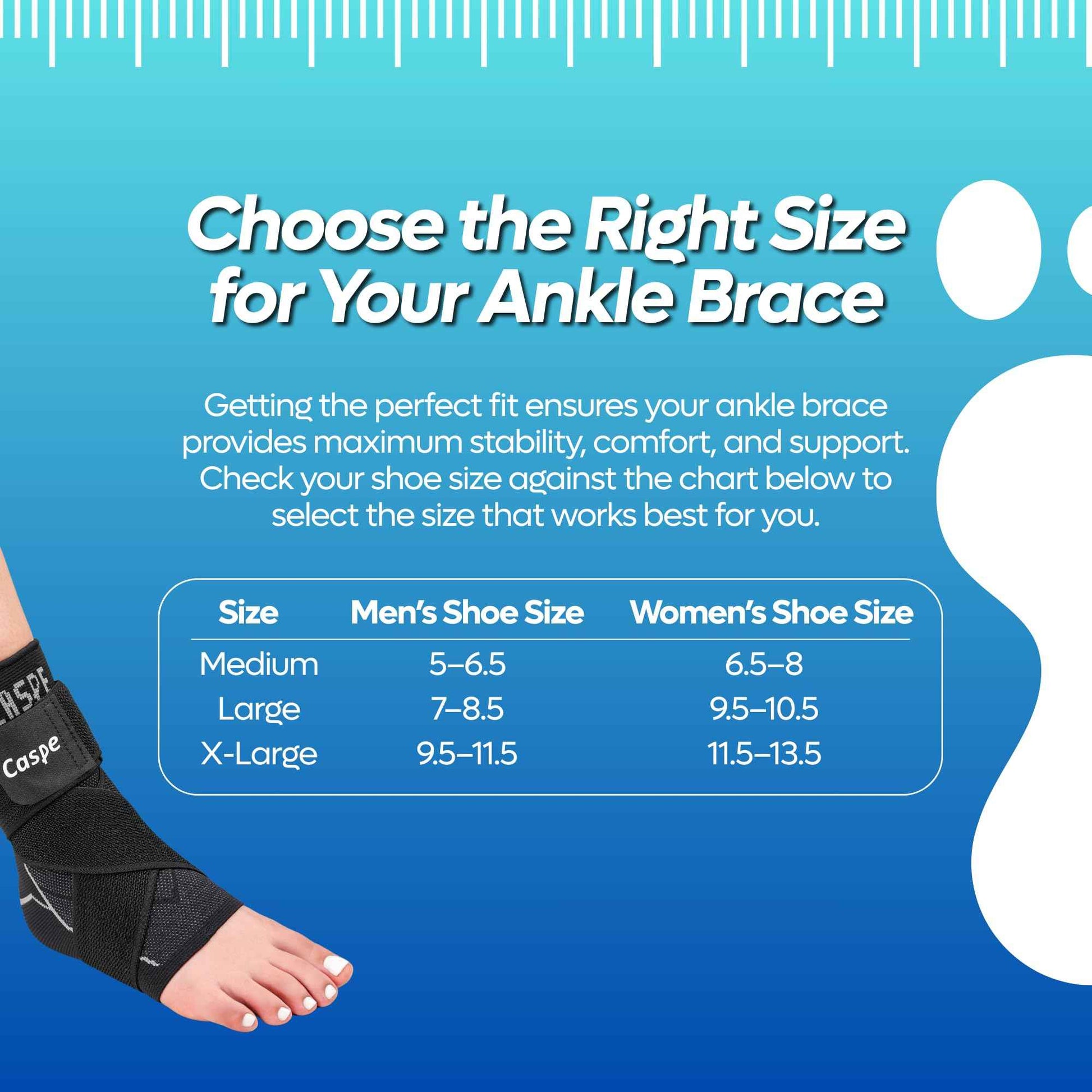 Caspe 2 Pack Breathable Ankle Brace for Women & Men with Adjustable X-Strap – 3D Knit Compression Support, Helps with Plantar Fasciitis, Achilles Tendon, and Ankle Stability (Black, Medium)