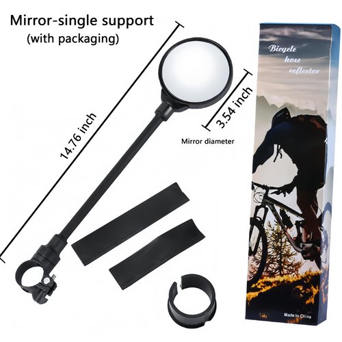 Adjustable and Rotatable Wide Angle Bicycle Rearview Mirror General Shock Proof Convex Mirror for Bicycle Mountain Bike and Electric Car Handle（1 piece）
