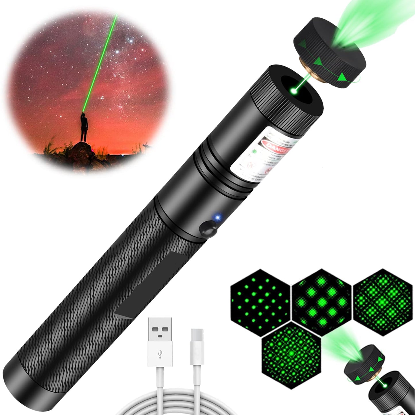 Presentation with Green Light Pointer, Green Rechargeable Handheld Presenter Pen for Presentations, Teaching, Classroom