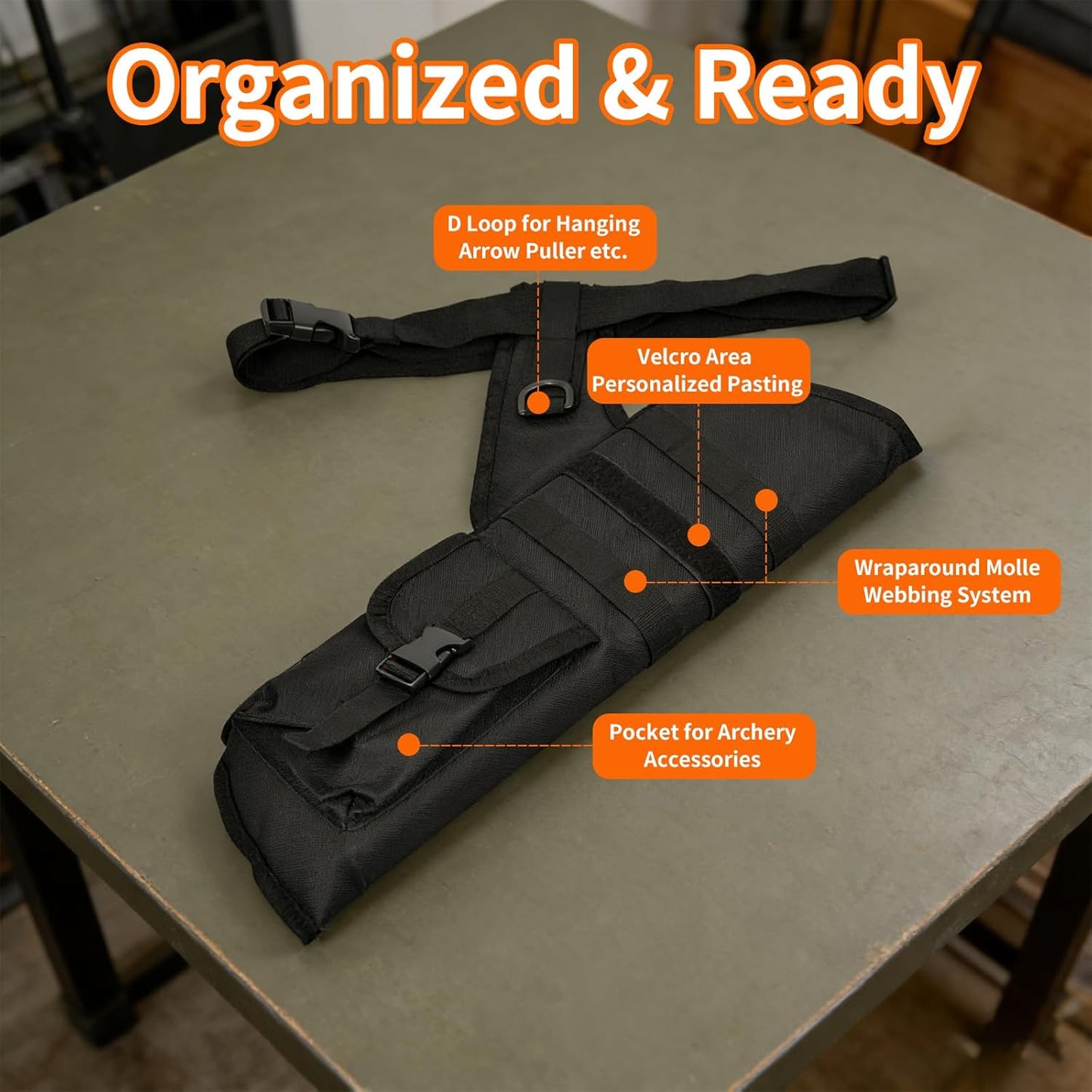 SPG Hip Quivers - Molle System Arrow Quiver with Adjustable Waist Belt for Archery Practice