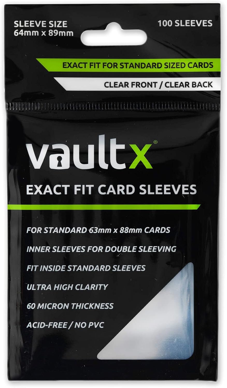 Vault X Trading Card Sleeves - Soft, High Clarity Inner Sleeves for Collectible Card Games | 100 Pack