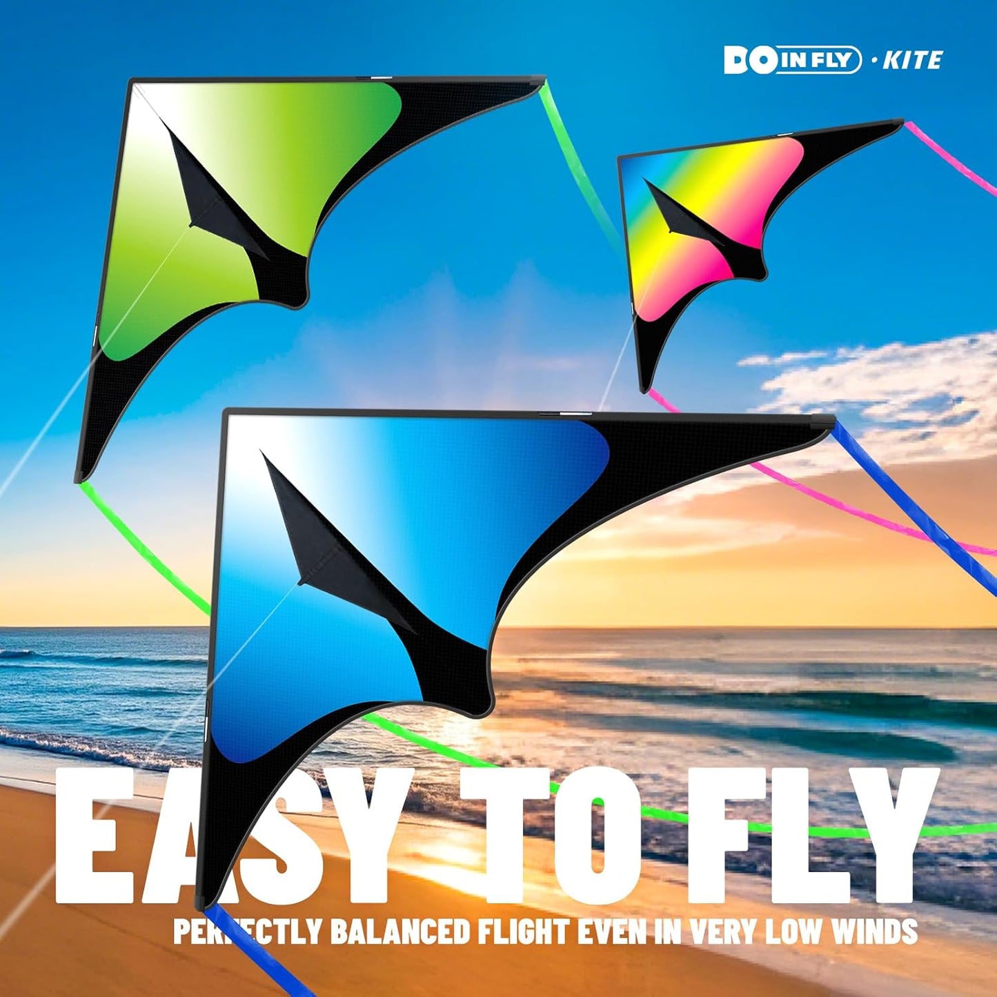Delta Kite - Easy to Fly Kite for Kids & Adults | Perfect for Family Outings & Outdoor Fun