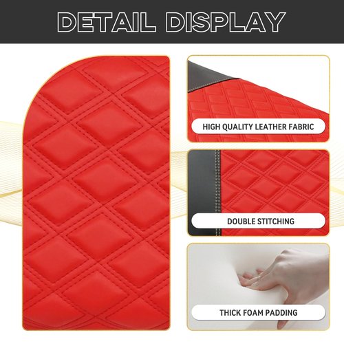 HANGKUNNEE EZGO TXT Seat Covers, EZGO TXT Golf Cart Seat Covers for 1994-2013 OEM Ordinary Seat, Marine Grade Vinyl Leather, Anti-Scratch/Anti-Fading/Easy to Install, Diamond/Red(4PCS/Front & Rear)