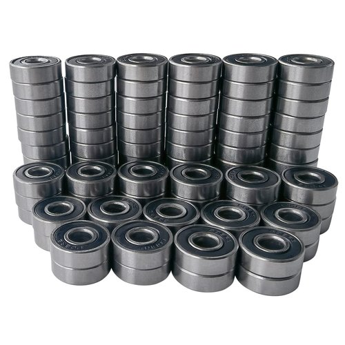Tonmp 100 PCS 608-2RS Ball Bearings – Double Rubber Sealed Miniature Deep Groove Ball Bearings (8mm x 22mm x 7mm) (608 2RS)