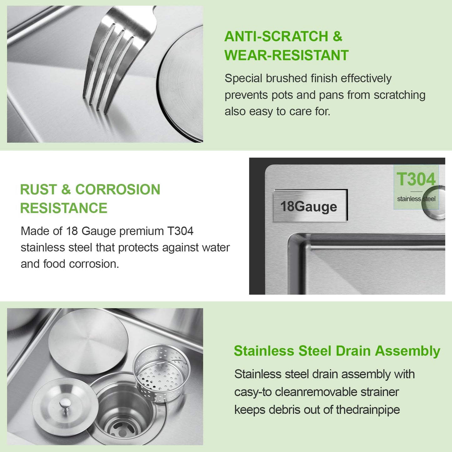 LBTBDBN 15x15 inch Small Kitchen Sink - Drop In Bar Sink for RV, Wet Bar & Compact Spaces, Brushed Stainless Steel 18 Gauge Topmount Single Bowl Utility Sink