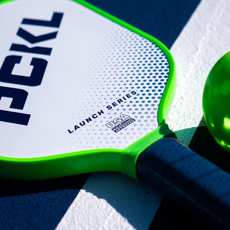 PCKL Launch Series Pickleball Paddle Racket | USA Pickleball Approved (USAPA) | Fiberglass Face with Large Sweet Spot | Honeycomb Core (White)
