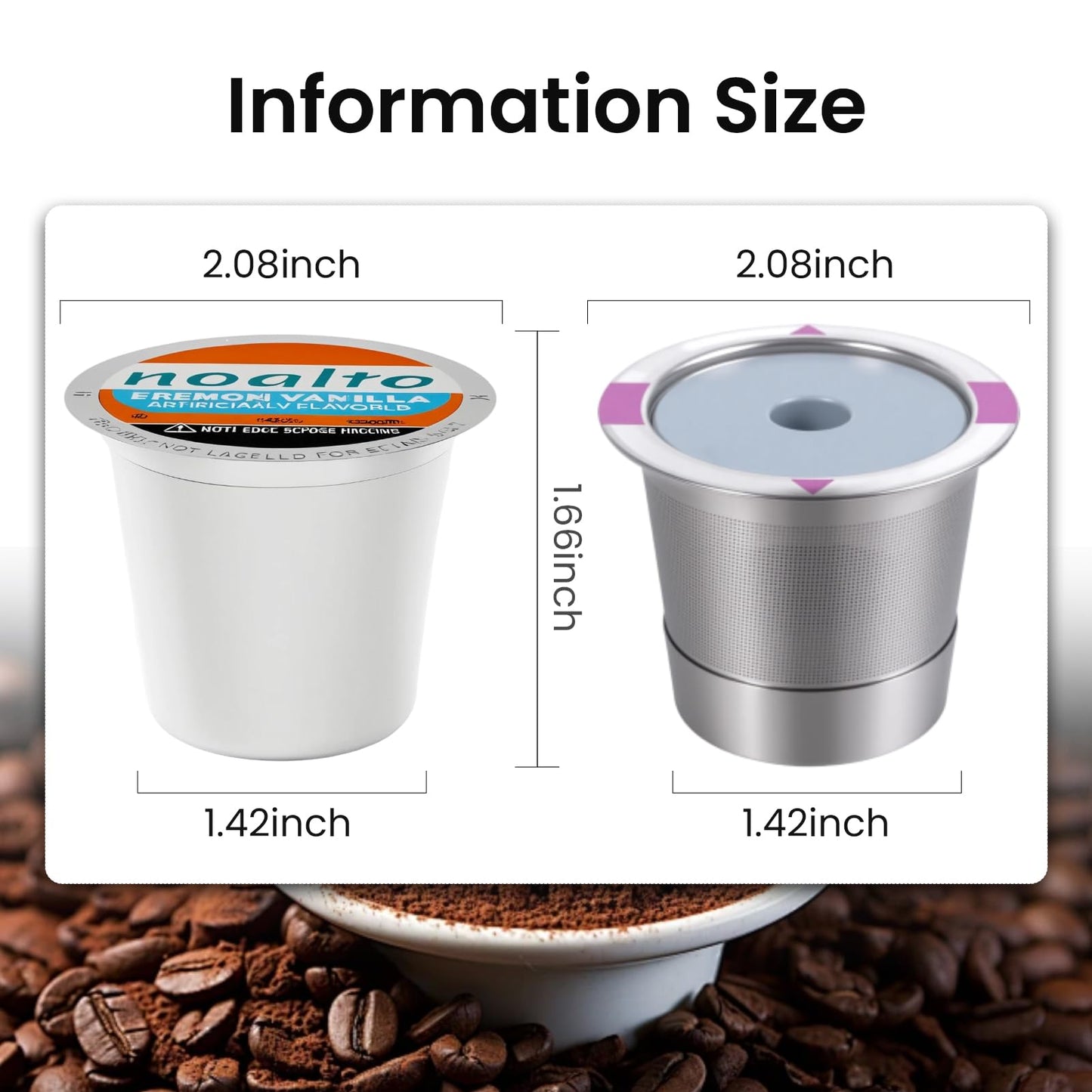 Roogaluckeep 2 Pack Reusable Stainless Steel K Cup for Keurig, Stainless Steel Refilled K -Cups Coffee Filter, Universal Fit Reusable Coffee Pod for Keurig Family