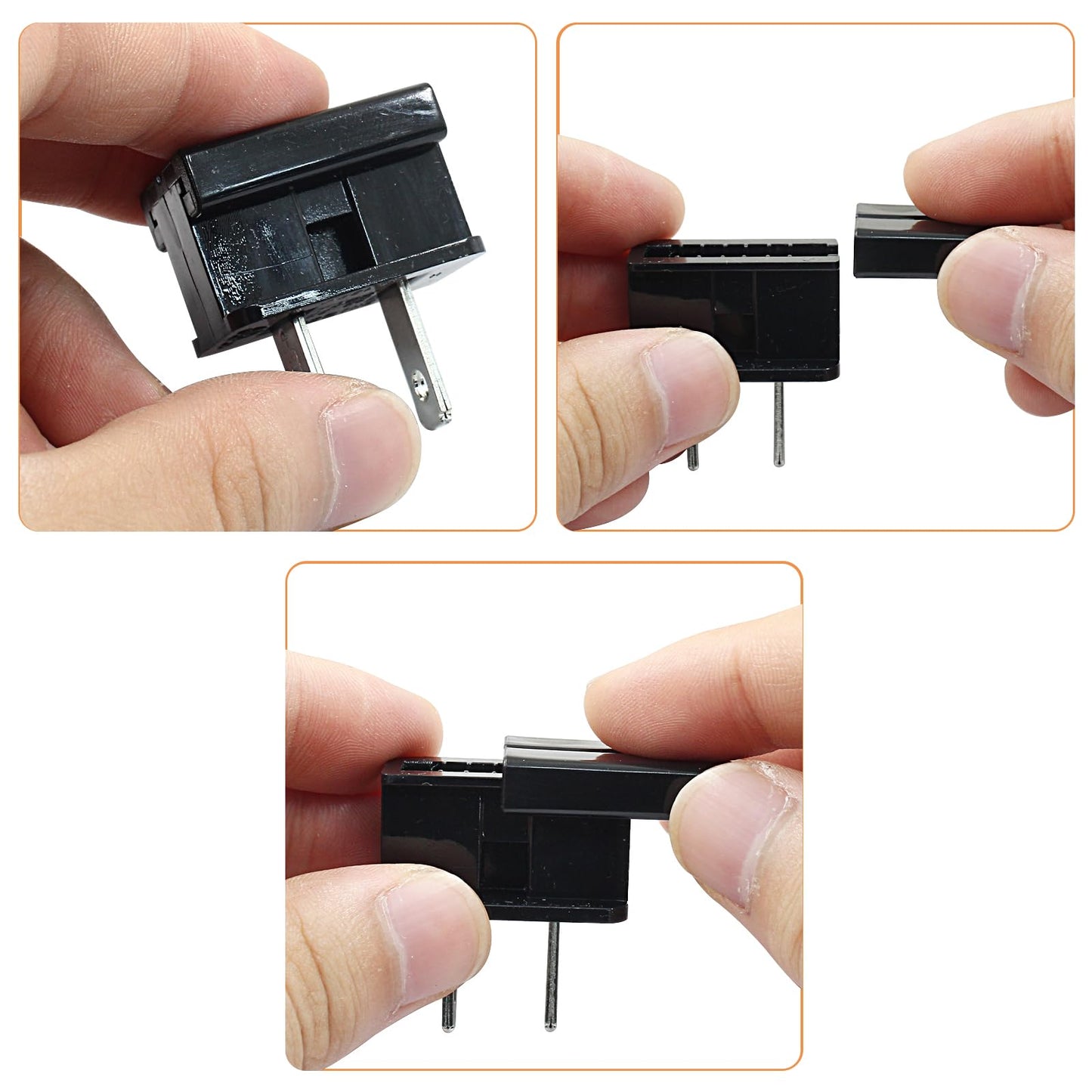 Bonsicoky 20 Pack SPT-1 Vampire Plugs Male and Female - Black Zip Electrical Light End Plug for Holiday Lights Party Decoration