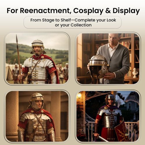 Armor Imperial Gallic 'H' Roman Helmet - One Size - Metallic Armour