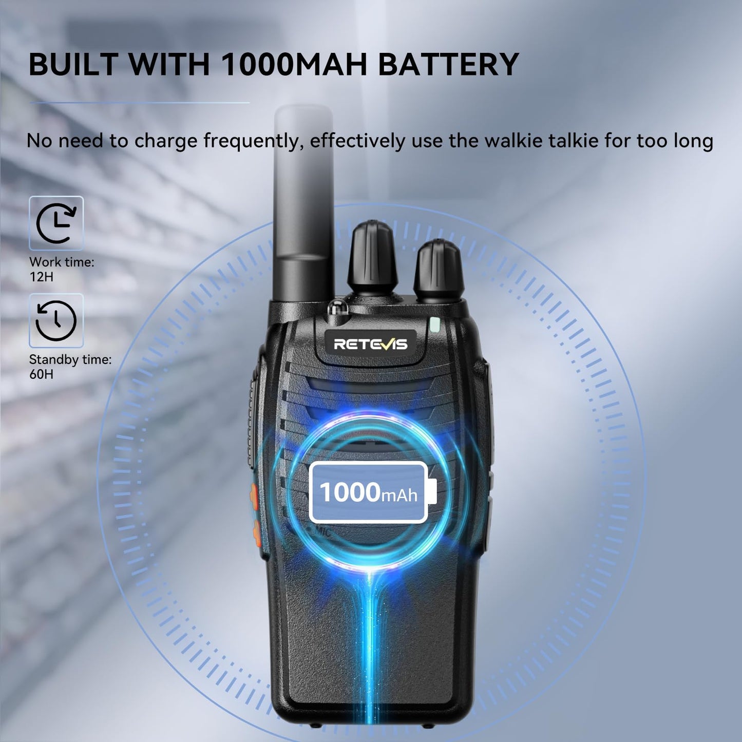 Retevis H777 Walkie Talkies for Adults with Clear Audio, Flashlight USB C
