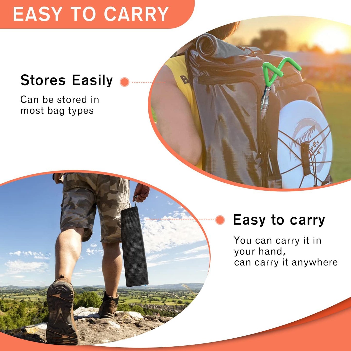 VOOADA Disc Golf Retriever, Multifunctional Telescopic Accessory Extends to 10 ft with Easy Carry Bag, Starter Kits with Premium Accessories