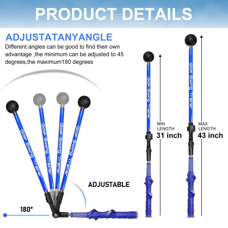 Asyxstar Golf Swing Trainer aid - Golf Training aid to Improve Hinge, Forearm Rotation, Shoulder Turn.Portable Collapsible Golf Swing Trainer Equipment with Golf Grip Trainer