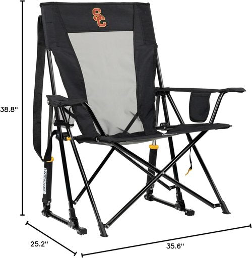 GCI Outdoor Comfort Pro Rocker Camping Chair - Portable Folding Rocking Chair with Durable Armrests & Drink Holder | USC Trojans