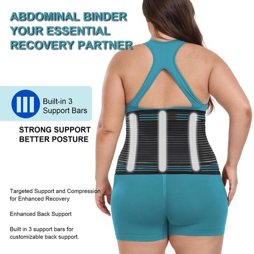 Abdominal Binder Post Surgery Plus Size | Postpartum Belly Band Wrap | Post C Section Belly Binder | Stomach Compression Hernia Belt For Men or Women Hernia Surgery, Natural Birth, Abdominal Injuries,Hysterectomy (2XL/3XL)