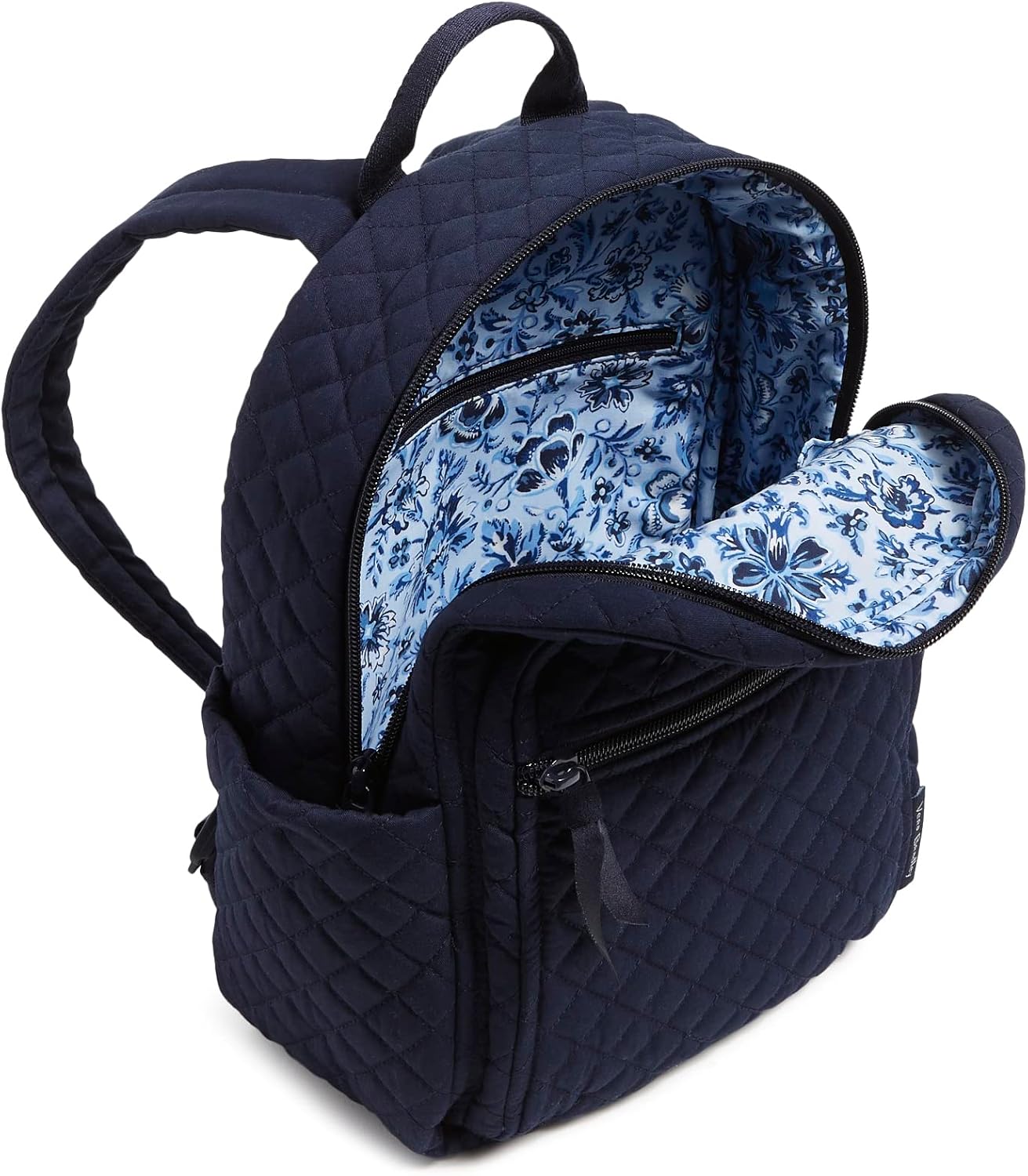 Vera Bradley Women's Cotton Small Backpack - True Navy | Stylish & Functional Design
