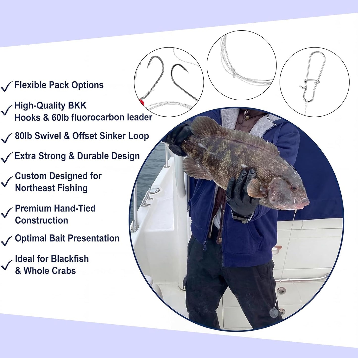 Skiennix Saltwater Fishing Rigs - 10 Pcs Leader Hooks & Nylon Wire Tackle Kit for Bass/Grouper