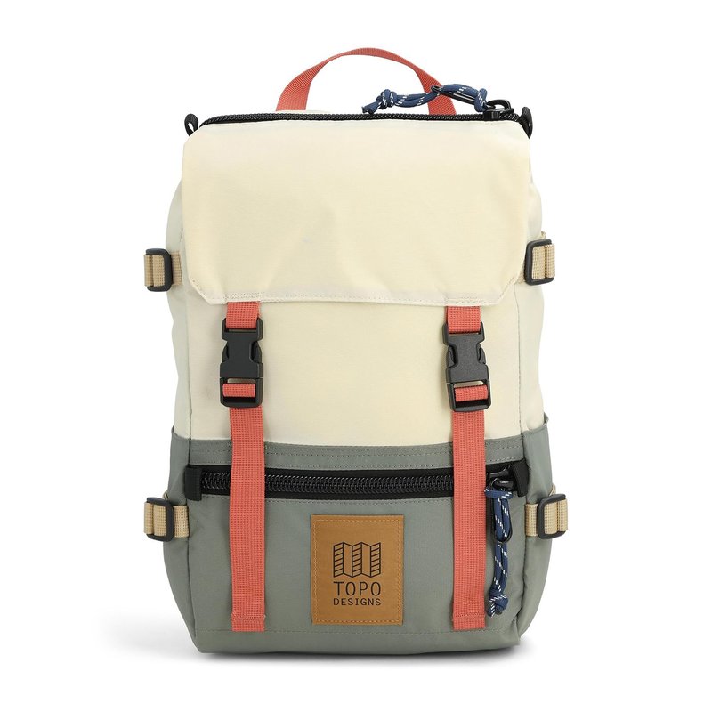 Topo Designs Rover Pack Mini - Small Sized Daypack for EDC, Day Trips, Hikes, Iconic Denver Design, Fair Trade + Bluesign (Bone White/Beetle)