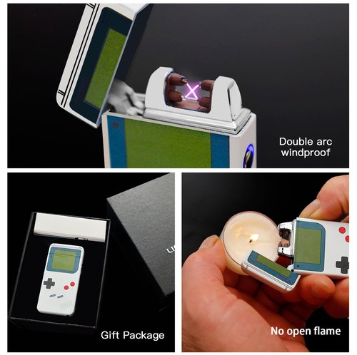 Game Console Arc Lighter - Windproof & USB Rechargeable Game Design Arc Lighter. Gift for Man.(Classic Style)