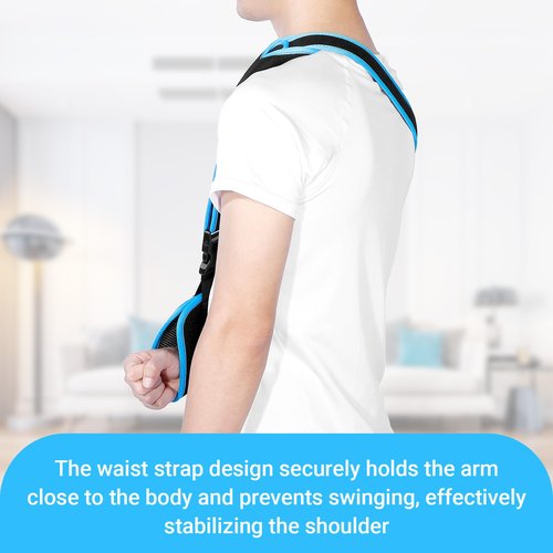 Arm Sling Shoulder Immobilizer for Women and Men,Adjustable Shoulder Sling for Torn Rotator Cuff Brace,Fits Left or Right,for Shoulders,Arm,Wrist,Elbow,and Clavicle Injury (1, Blue)