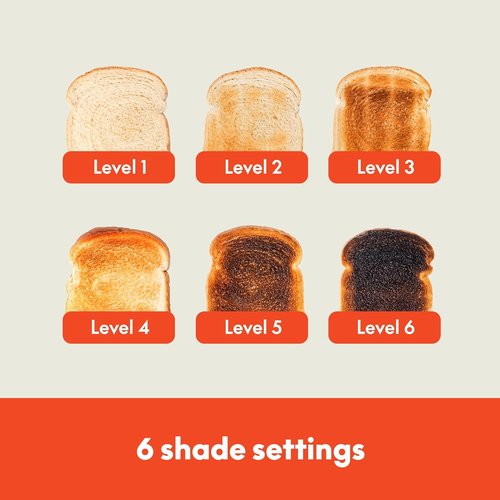 Bella 2 Slice Slim Toaster - 6 Setting Shade Control, Reheat & Cancel Buttons | Fits 10” Long Sourdough, Oatmilk
