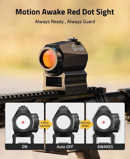 CVLIFE Red Dot Sight - 2 MOA Motion Awake Optics | IPX7 Waterproof, 50,000H Battery Life, 1x20mm
