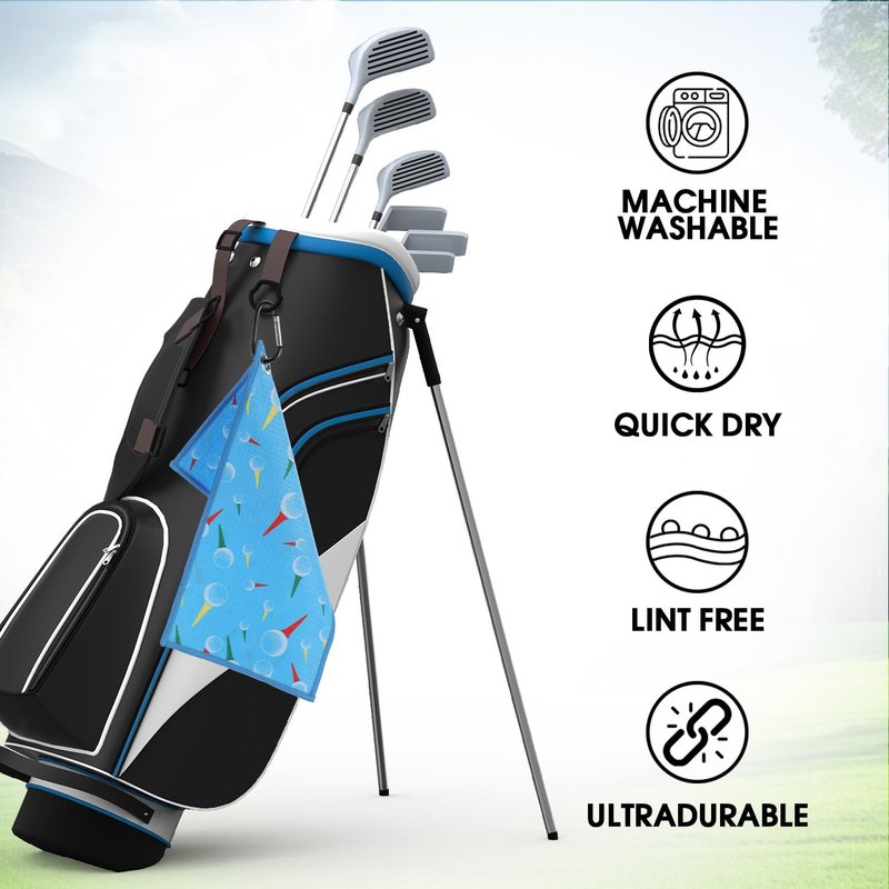 Mindsoft 6 Pack Golf Towels - 12"x6" Waffle Pattern Golf Towel for Golf Bags & Carts - Strong Magnet Hold - Funny Golf Gift
