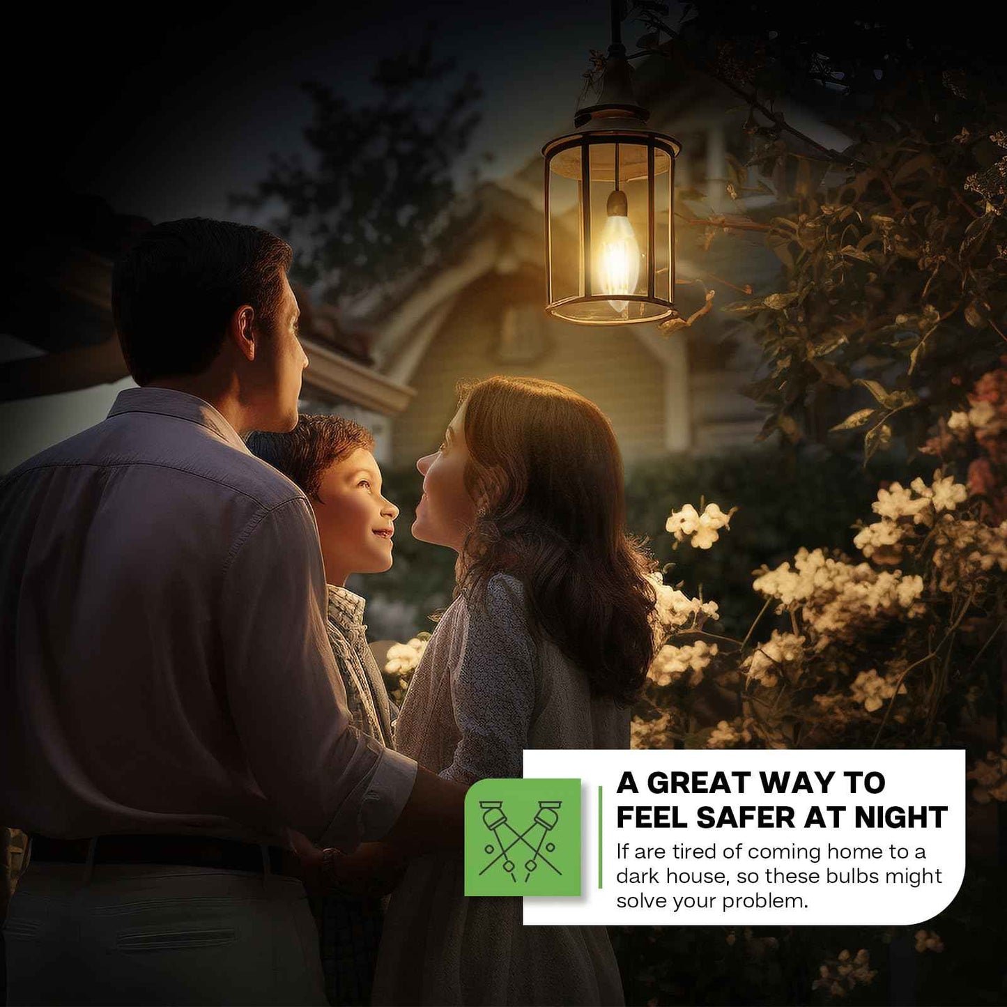 Eastiya Dusk to Dawn Light Bulbs Outdoor: 5W Equivalent 40W, Candelabra B11 Light Bulb, 3000K Warm White, Edison LED Bulbs E12 Base, Lighting Sensor, Auto On/Off for Porch Patio Garage, 6 Pack