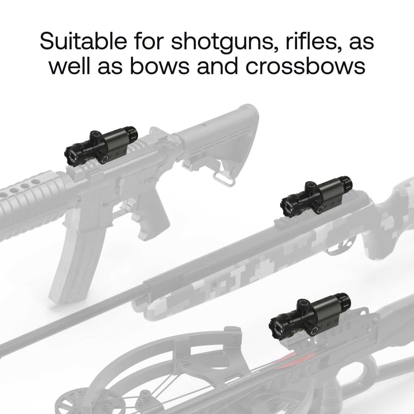 MIGHTY TACTICAL Crossbow Green Optic Sight - 5mw, Class 3A, Remote Switch - Picatinny/Weaver Mount Included - Perfect for Hunting & Bowfishing