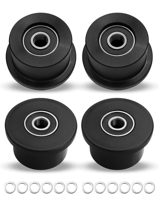Upgrade Machined Wheels Rollers Fit for Total Gym 1000 Achiever Force Gold Max Platinum Platinum Plus Pro Supra Supreme Ultima Ultra XLI, Rollers Replacement Set 4 Pack