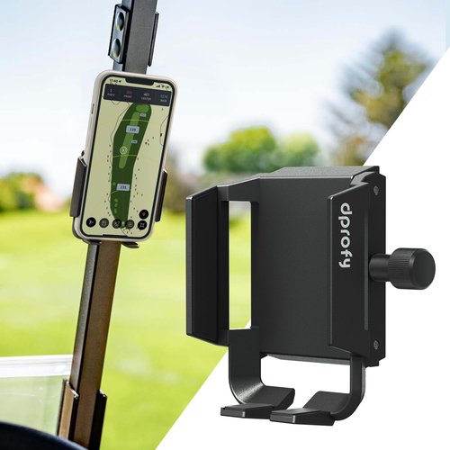 Dprofy Golf Cart Phone Holder Strong Magnetic Golf Cart Phone Mount Golf Accessories Fit for All Popular Smart Phones Special Design for Thick Case and Ring Holder (Black)